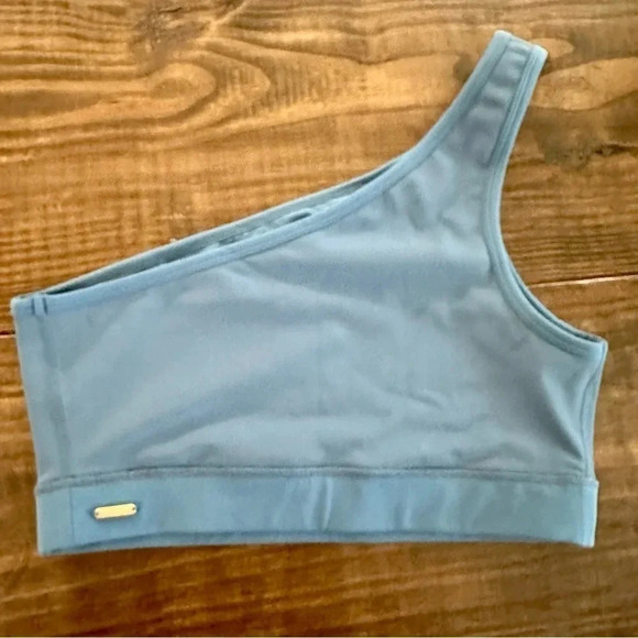 L*Space Active Oceanside One Shoulder Pale Blue Sports Bra Size XL NWOT - Picture 3 of 7